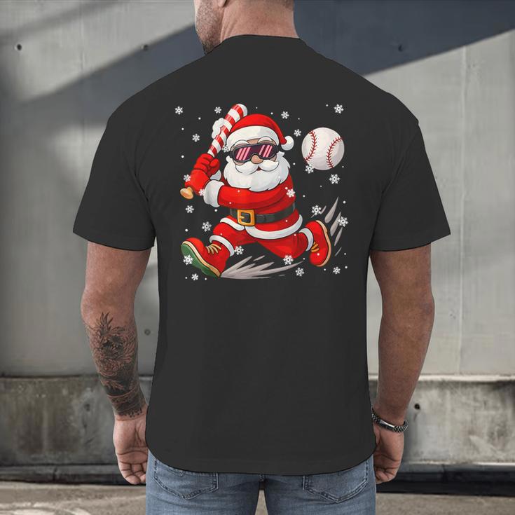 Santa Baseball Christmas Pajamas Xmas Men Boy Toddlers Men's Back Print T-Shirt Santa Baseball Christmas Pajamas Xmas Men Boy Toddlers Men's Back Print T-Shirt