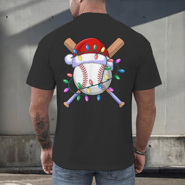 Santa Sports Christmas Baseball Player Men's Back Print T-Shirt Santa Sports Christmas Baseball Player Men's Back Print T-Shirt