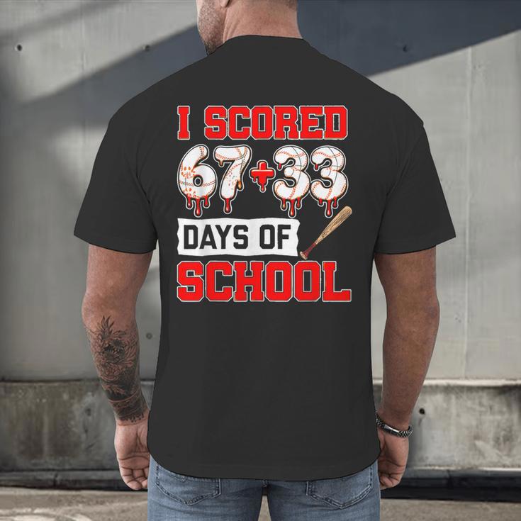 I Scored 6733 100th Days Of School Baseball Six Seven Meme Men's Back Print T-Shirt