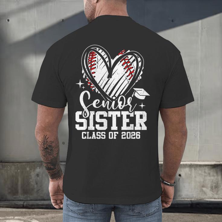 Senior Sister Class Of 2026 Baseball Graduation Heart Men's Back Print T-Shirt Senior Sister Class Of 2026 Baseball Graduation Heart Men's Back Print T-Shirt