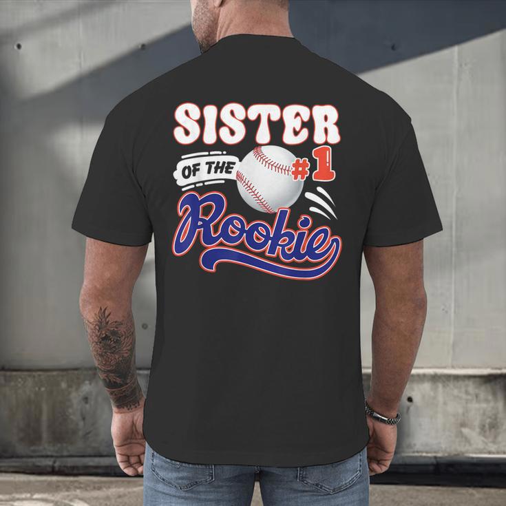 Sister Rookie Of Year 1st Birthday Baseball Theme Matching Men's Back Print T-Shirt