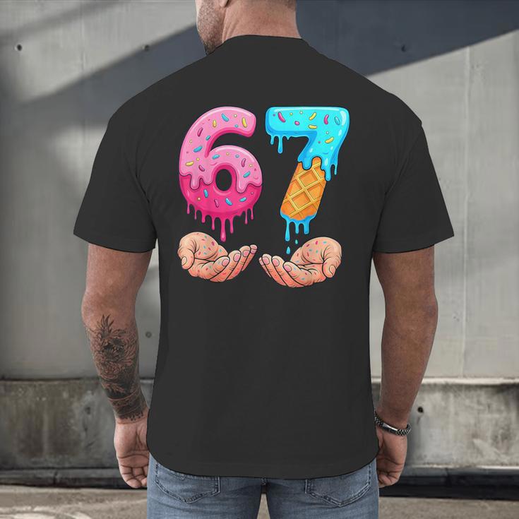 Six Seven 6-7 Baseball Ice Cream Drip 67 Meme Hands Men's Back Print T-Shirt