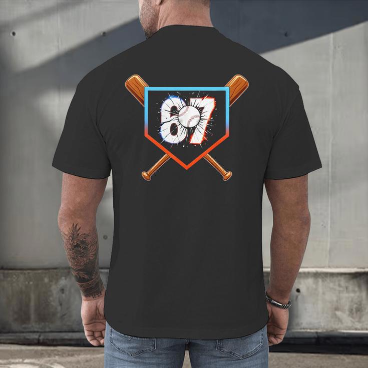 Six Seven 67 Baseball Birthday Boy Men Kids Boys Men's Back Print T-Shirt