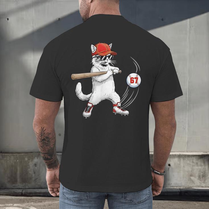 Six Seven 67 Baseball Cat Birthday Men Kids Boys Men's Back Print T-Shirt Six Seven 67 Baseball Cat Birthday Men Kids Boys Men's Back Print T-Shirt