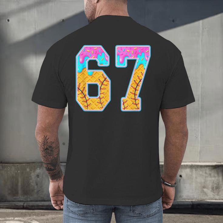 Six Seven Baseball Drip Men's Back Print T-Shirt Six Seven Baseball Drip Men's Back Print T-Shirt
