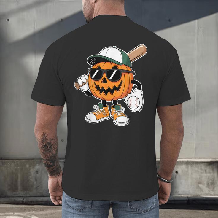 Spooky Jack O Lantern Baseball Halloween Costumes Boys Men's Back Print T-Shirt Spooky Jack O Lantern Baseball Halloween Costumes Boys Men's Back Print T-Shirt