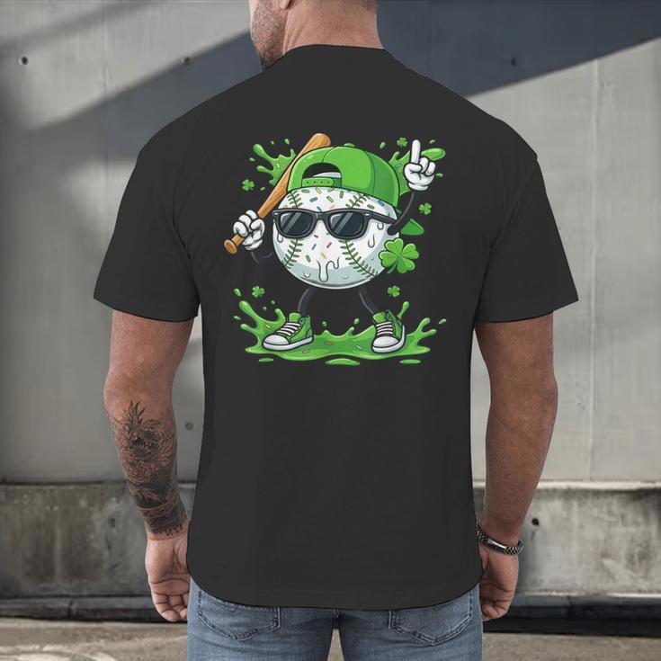 St Patrick Day Baseball Drip Ice Cream Baseball Player Men Men's Back Print T-Shirt St Patrick Day Baseball Drip Ice Cream Baseball Player Men Men's Back Print T-Shirt