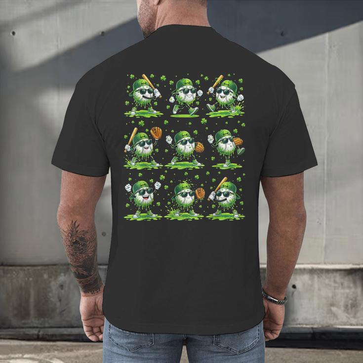 St Patricks Day Baseball Ice Cream Boys Baseball Player Men's Back Print T-Shirt