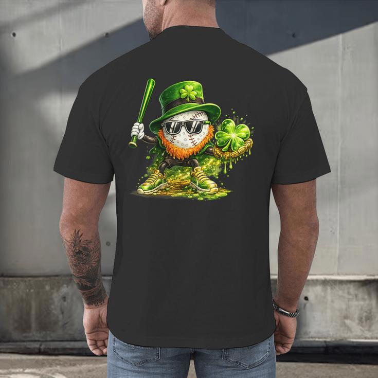 St Patrick’s Day Baseball Shamrock Player Men's Back Print T-Shirt St Patrick’s Day Baseball Shamrock Player Men's Back Print T-Shirt