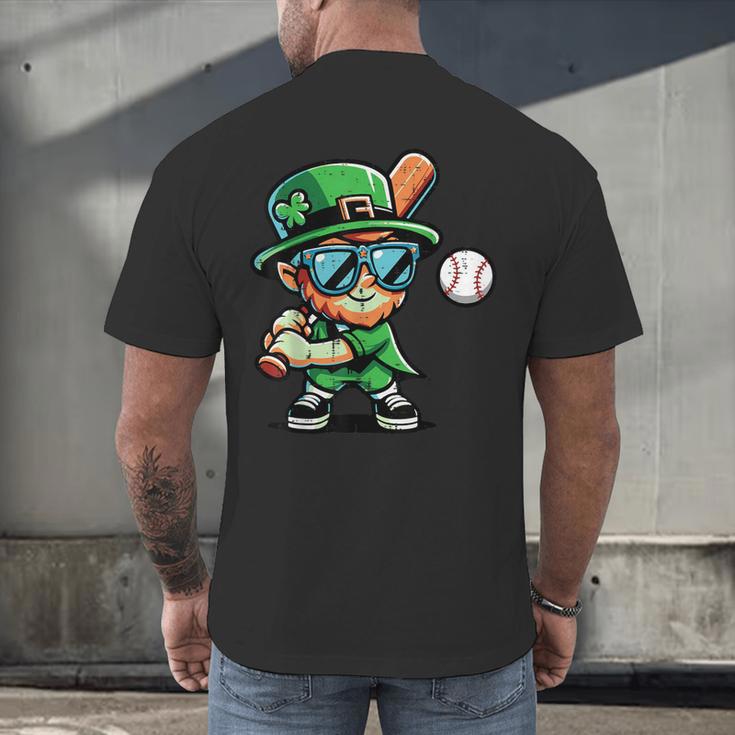 St Patricks Day Leprechaun Baseball Saint Paddys Boys Men Men's Back Print T-Shirt St Patricks Day Leprechaun Baseball Saint Paddys Boys Men Men's Back Print T-Shirt