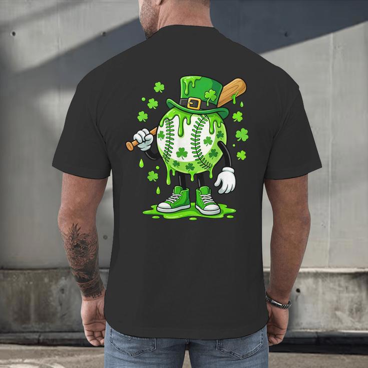 St Patricks Day Shamrock Baseball Drip Icecream Irish Boys Men's Back Print T-Shirt St Patricks Day Shamrock Baseball Drip Icecream Irish Boys Men's Back Print T-Shirt