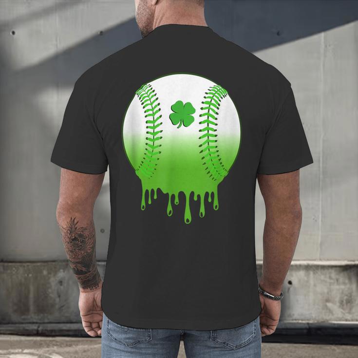 St Patricks Day Shamrock Baseball Irish Boys Kids Men Men's Back Print T-Shirt