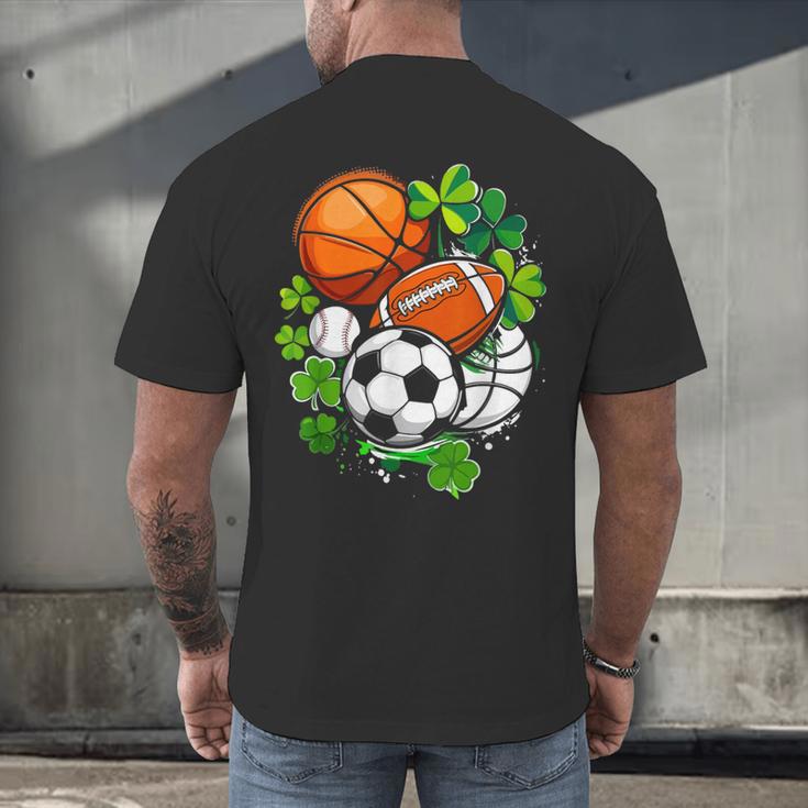 St Patricks Day Shamrock Basketball Baseball Football Soccer Men's Back Print T-Shirt St Patricks Day Shamrock Basketball Baseball Football Soccer Men's Back Print T-Shirt