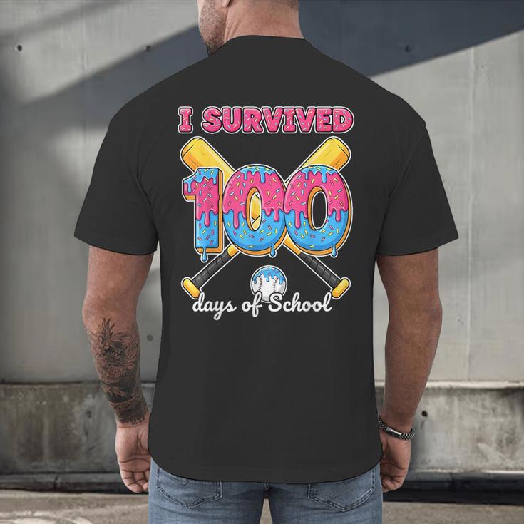 I Survived 100 Days Of School Baseball Cream Drip Boys Men's Back Print T-Shirt I Survived 100 Days Of School Baseball Cream Drip Boys Men's Back Print T-Shirt