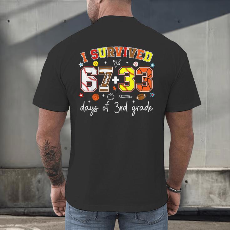 I Survived 6733 Days Of 3rd Grade Baseball Football 100 Day Men's Back Print T-Shirt