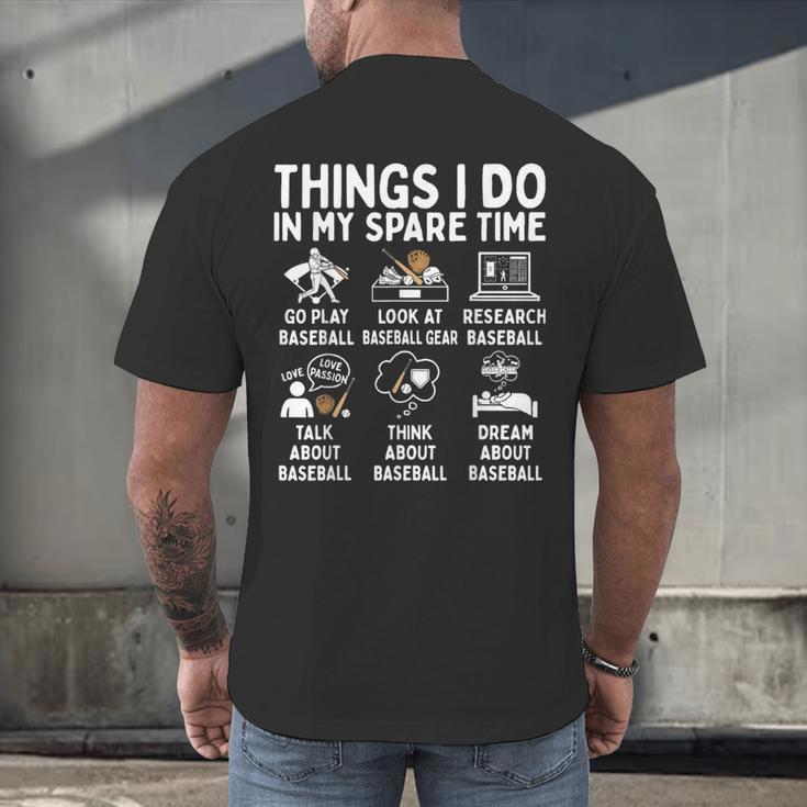Things I Do In My Spare Time Baseball Lover Men's Back Print T-Shirt