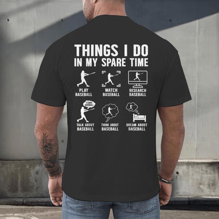 Things I Do In My Spare Time Baseball Lovers Kids Boys Men's Back Print T-Shirt Things I Do In My Spare Time Baseball Lovers Kids Boys Men's Back Print T-Shirt