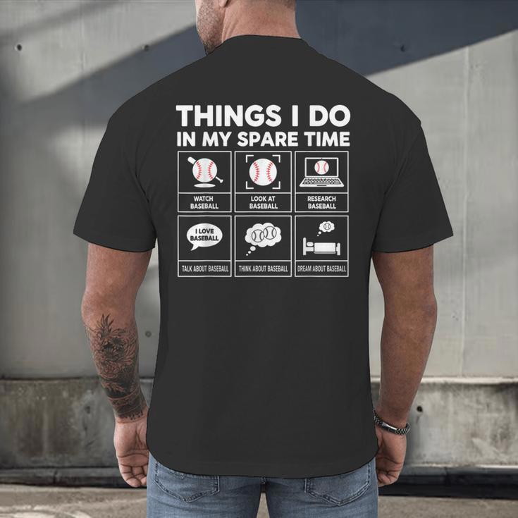Things I Do Spare Time Baseball Player Men Women Kids Men's Back Print T-Shirt Things I Do Spare Time Baseball Player Men Women Kids Men's Back Print T-Shirt