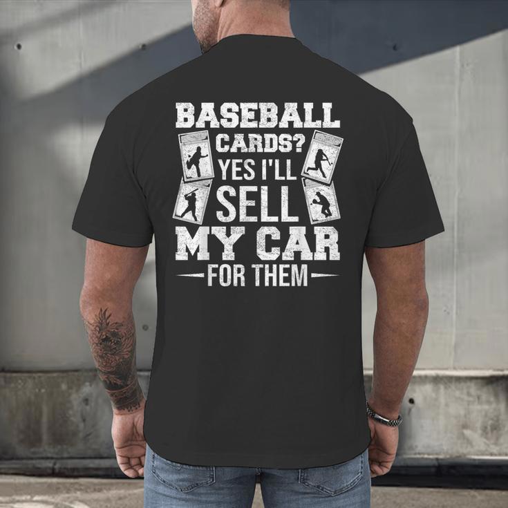Trading Card Collector Cardboard Baseball Card Collector Men's Back Print T-Shirt
