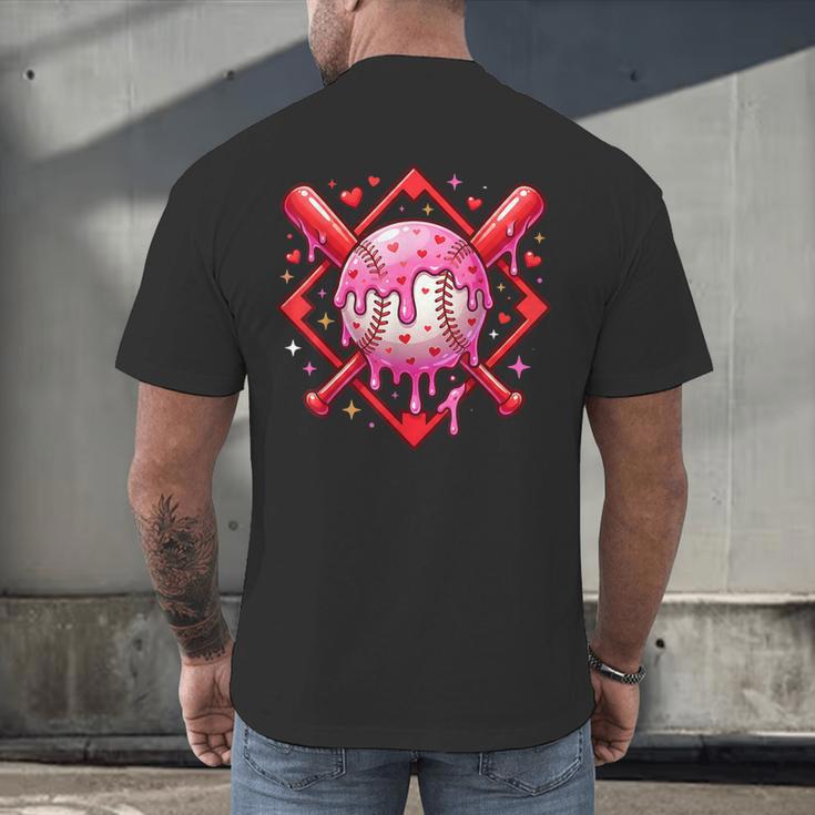 Valentines Day Baseball Boys Ice Cream Drip Heart Youth Kids Men's Back Print T-Shirt Valentines Day Baseball Boys Ice Cream Drip Heart Youth Kids Men's Back Print T-Shirt