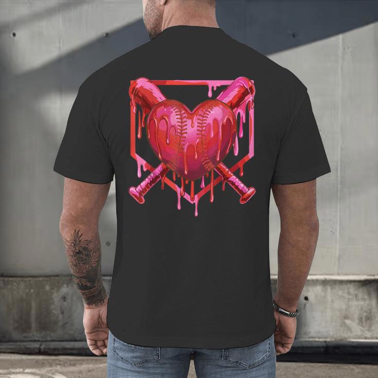 Valentines Day Baseball Red Heart Dab Boys Girls Kids Men's Back Print T-Shirt Valentines Day Baseball Red Heart Dab Boys Girls Kids Men's Back Print T-Shirt