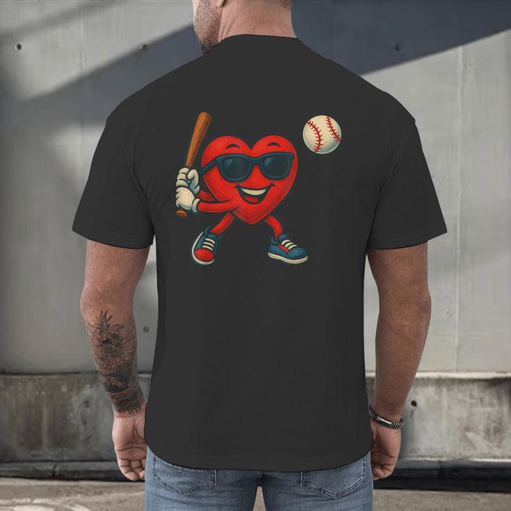 Valentines Day Baseball Red Heart Love Boys Kids Tee Men's Back Print T-Shirt Valentines Day Baseball Red Heart Love Boys Kids Tee Men's Back Print T-Shirt