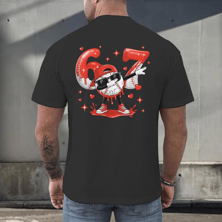 Valentines Day Six Seven Baseball 6 7 Meme Dab Heart Boys Men's Back Print T-Shirt Valentines Day Six Seven Baseball 6 7 Meme Dab Heart Boys Men's Back Print T-Shirt