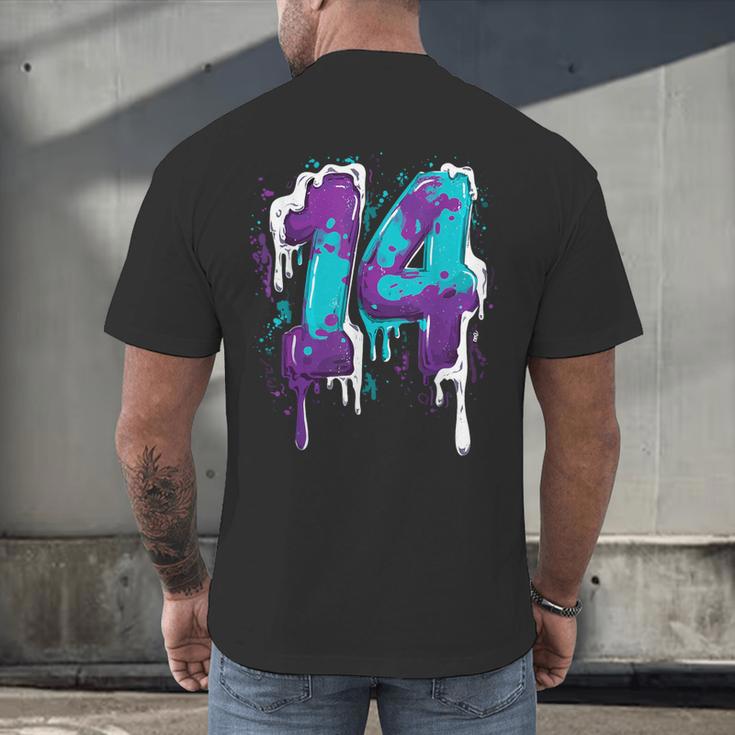 Vintage Baseball 14 Number Men's Back Print T-Shirt