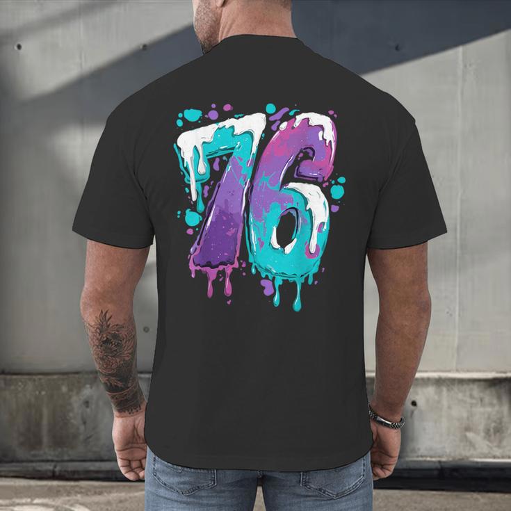 Vintage Baseball 76 Number Men's Back Print T-Shirt
