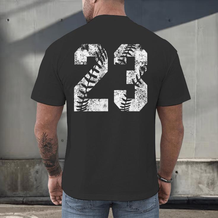 Vintage Baseball Number 23 Jersey Player Uniform Men's Back Print T-Shirt