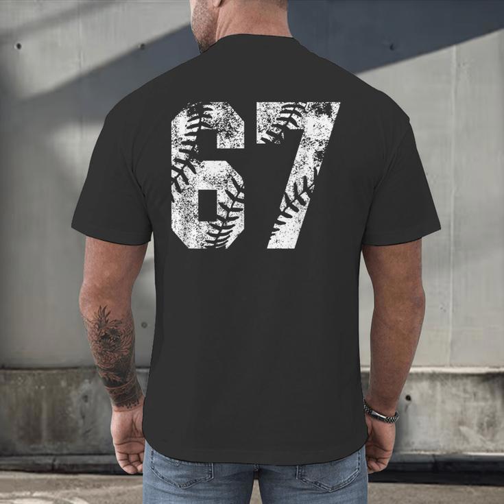 Vintage Baseball Number 67 Jersey Player Uniform Men's Back Print T-Shirt Vintage Baseball Number 67 Jersey Player Uniform Men's Back Print T-Shirt