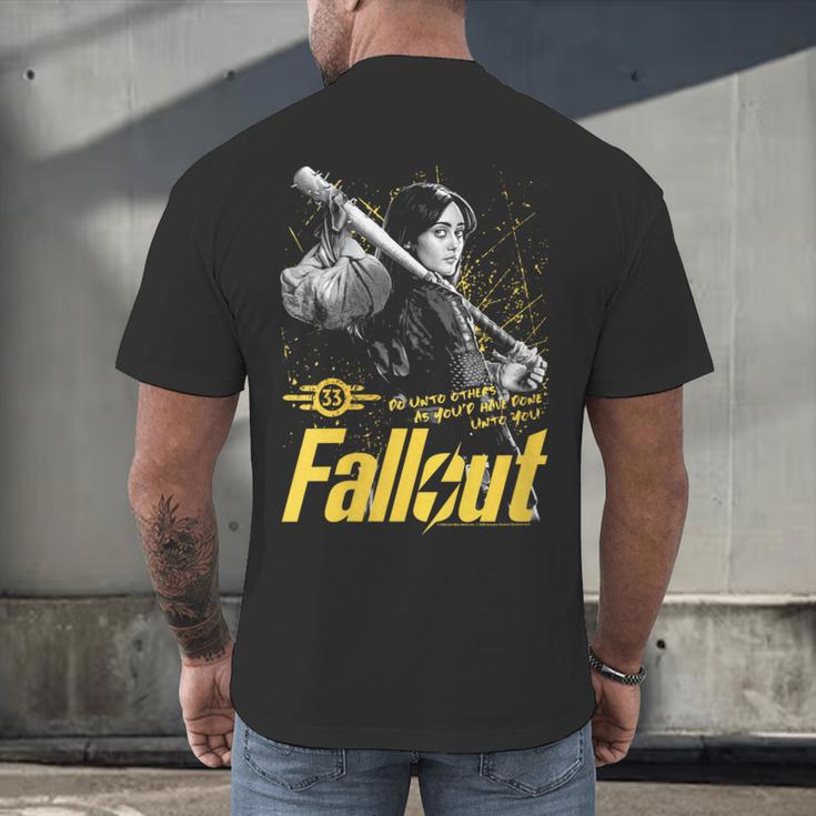 Women's Fallout TV Series Lucy Do Unto Others Baseball Bat Gamer Men's Back Print T-Shirt