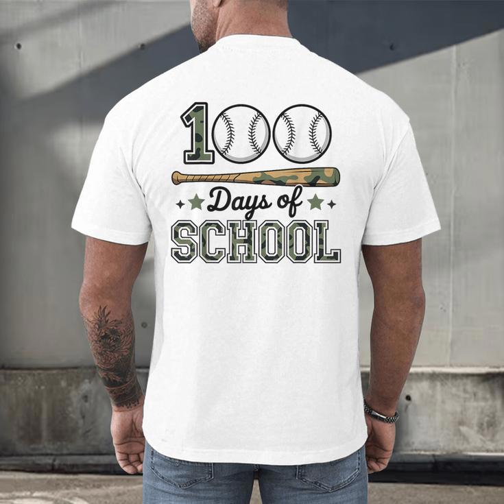 100 Days Of School Baseball Camo Boys School Teacher Men's Back Print T-Shirt
