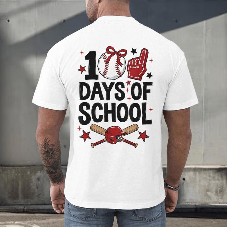 100 Days Of School Coquette Bow Baseball 100th Day Girl Kid Men's Back Print T-Shirt 100 Days Of School Coquette Bow Baseball 100th Day Girl Kid Men's Back Print T-Shirt