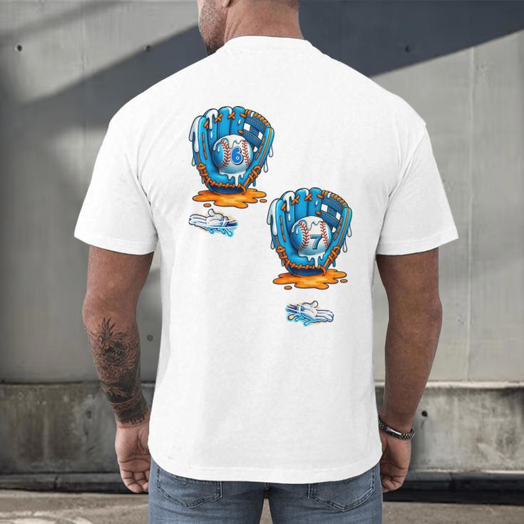 6-7 Meme Baseball Drip Team Glove Catcher Ice Cream Men's Back Print T-Shirt 6-7 Meme Baseball Drip Team Glove Catcher Ice Cream Men's Back Print T-Shirt