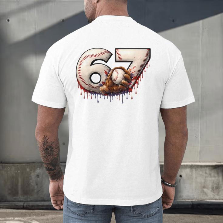 6 7 Six Seven American Baseball Graphic Men's Back Print T-Shirt 6 7 Six Seven American Baseball Graphic Men's Back Print T-Shirt