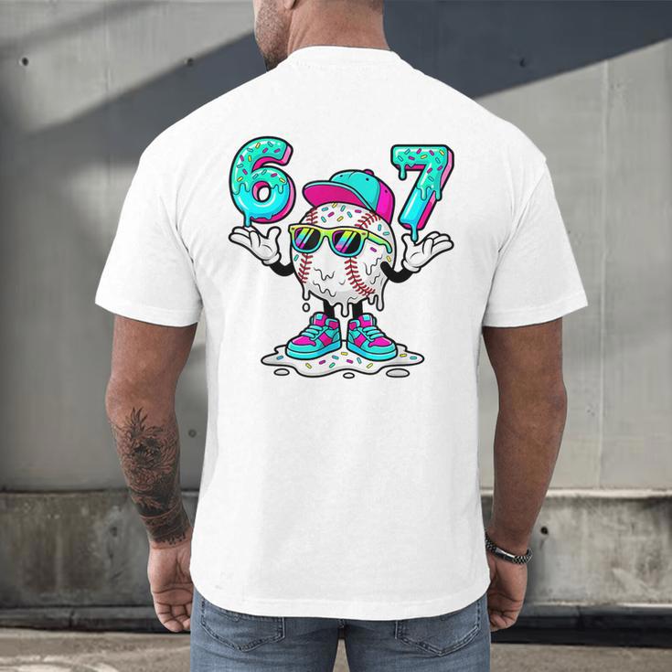 67 Baseball Drip Ice Cream 67 Baseball Men Boy Kids Men's Back Print T-Shirt