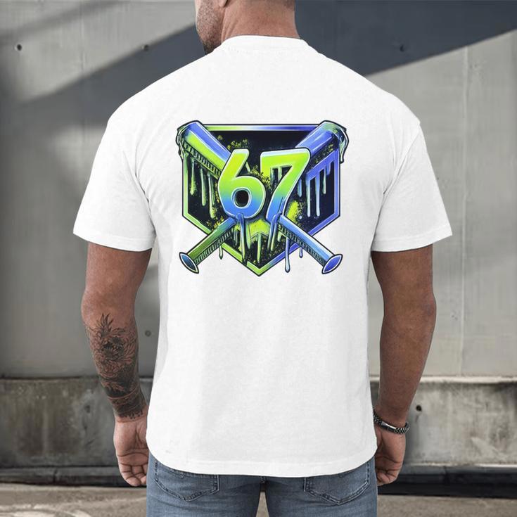 Awesome 67 Baseball Drip Effect Baseball 6-7 Meme Graphic Premium Tri-Blend Men's Back Print T-Shirt Awesome 67 Baseball Drip Effect Baseball 6-7 Meme Graphic Premium Tri-Blend Men's Back Print T-Shirt