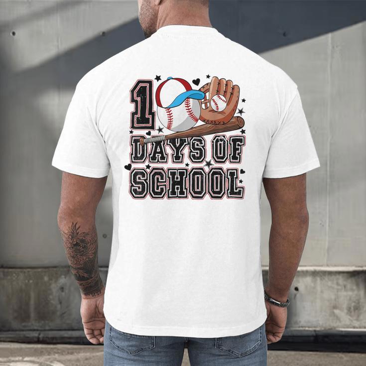 Baseball 100 Days Of School Happy 100th Day Teachers Kids Men's Back Print T-Shirt