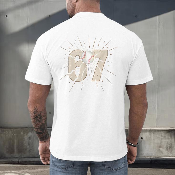 Baseball 67 Six Seven Meme Number Men's Back Print T-Shirt