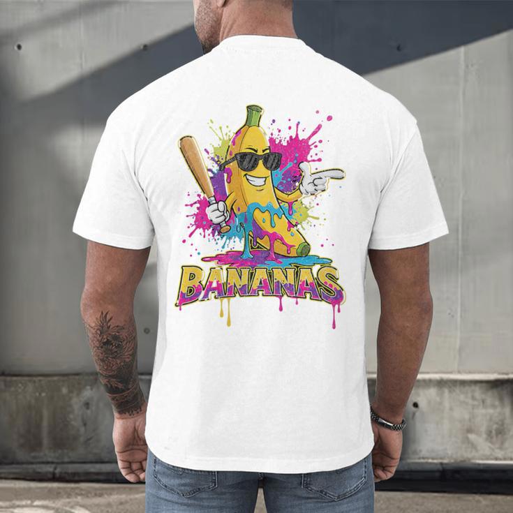 Baseball Banana Splatter Sports Kids Teens Premium Tri-Blend Men's Back Print T-Shirt Baseball Banana Splatter Sports Kids Teens Premium Tri-Blend Men's Back Print T-Shirt