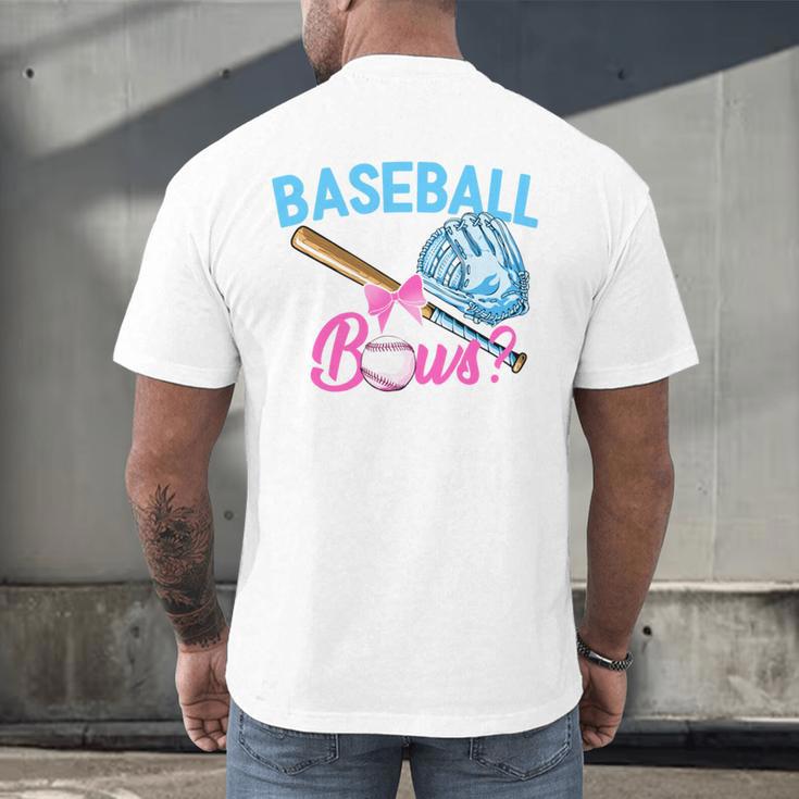 Baseball Or Bows Brother Loves You Gender Reveal Boy Or Girl Men's Back Print T-Shirt Baseball Or Bows Brother Loves You Gender Reveal Boy Or Girl Men's Back Print T-Shirt