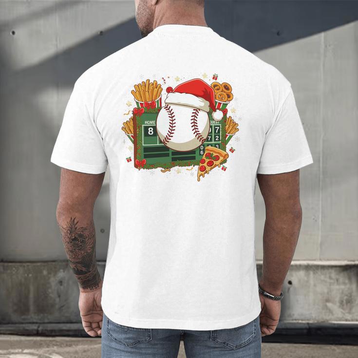 Baseball Christmas Scoreboard Celebration Premium Tri-Blend Men's Back Print T-Shirt