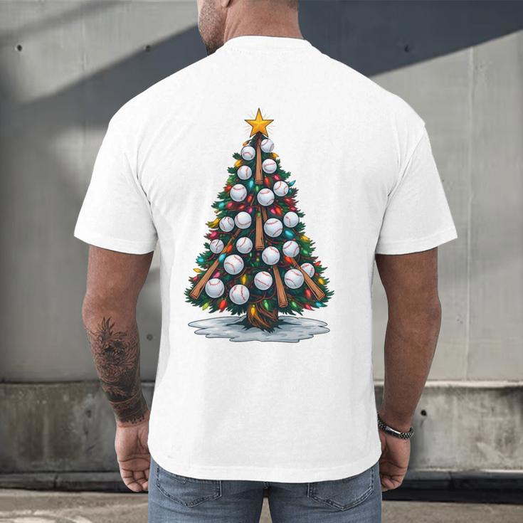 Baseball Christmas Tree Men Boys Youth Santa Sports Men's Back Print T-Shirt Baseball Christmas Tree Men Boys Youth Santa Sports Men's Back Print T-Shirt
