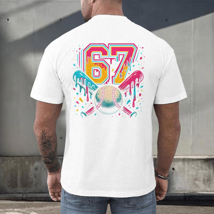 Baseball Drip 6 7 Number 67 Six Seven Meme Boys Kids Men's Back Print T-Shirt