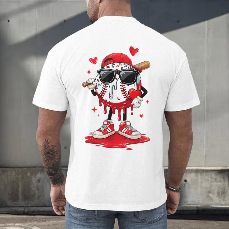 Baseball Drip Ice Cream Sunglasses Boys Youth Kids Valentine Men's Back Print T-Shirt Baseball Drip Ice Cream Sunglasses Boys Youth Kids Valentine Men's Back Print T-Shirt