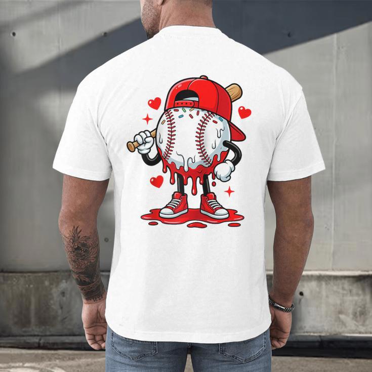 Baseball Drip Icecream Apparel Youth Boy Valentine Raglan Baseball Tee Men's Back Print T-Shirt