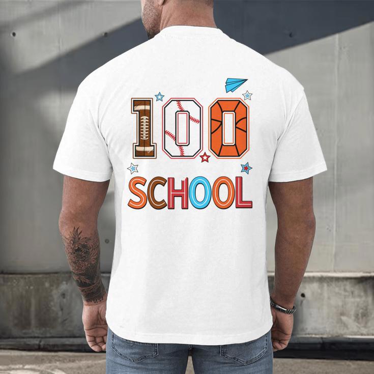 Baseball Football Basketball I Survived 100 Days Of School Men's Back Print T-Shirt Baseball Football Basketball I Survived 100 Days Of School Men's Back Print T-Shirt