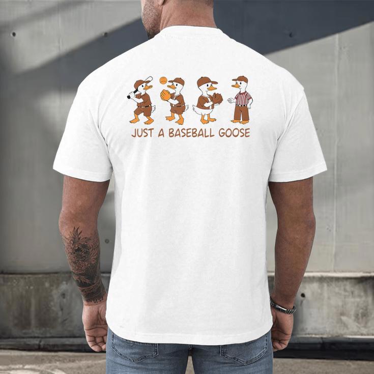 Baseball Goose Baseball Silly Goose Game Day Sports Men's Back Print T-Shirt