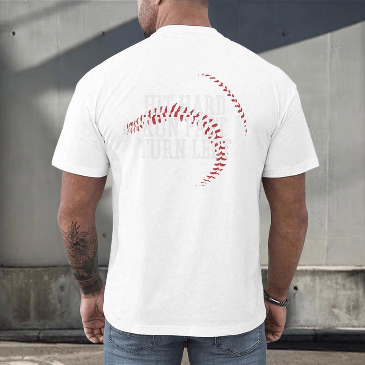 Baseball Hit Hard Run Fast Turn Left Men Boys Kid Teen Youth Premium Tri-Blend Men's Back Print T-Shirt Baseball Hit Hard Run Fast Turn Left Men Boys Kid Teen Youth Premium Tri-Blend Men's Back Print T-Shirt